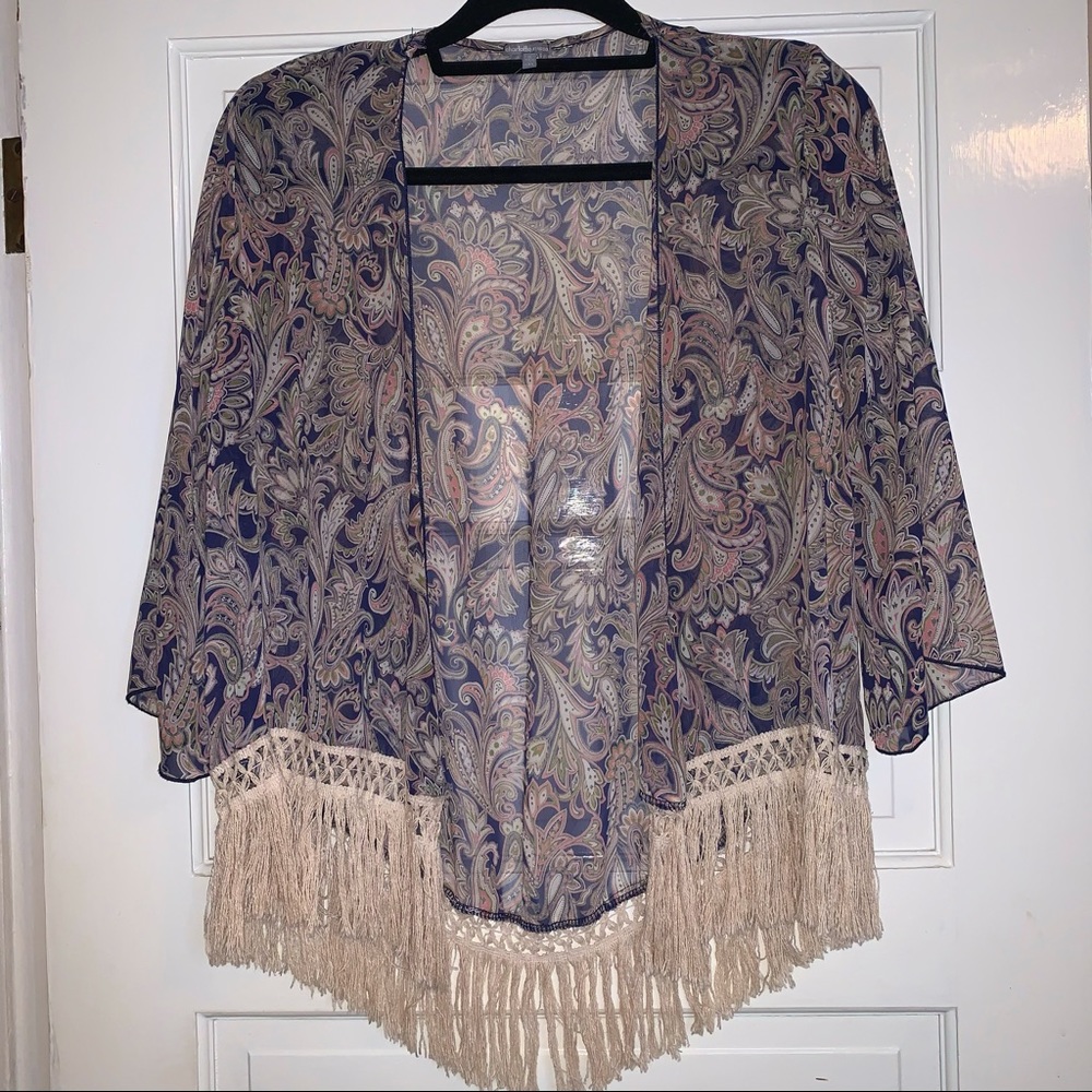 Charlotte Russe boho festival fringe kimono